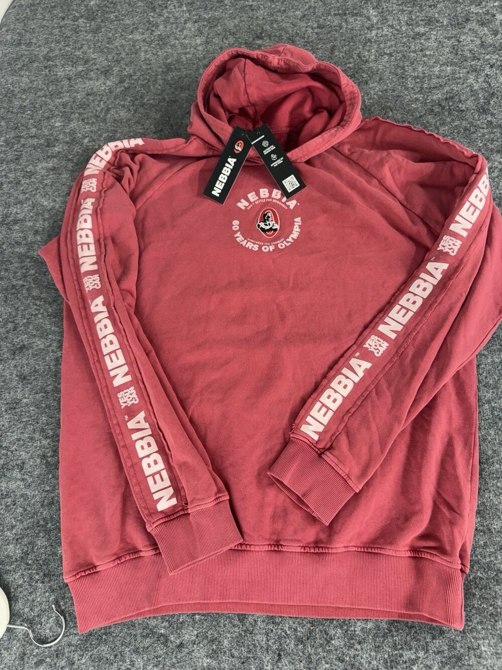 Nebbia Olympia Hoodie 2XL Mens Red Gym Unisex Sweatshirt Pullover XXL N1